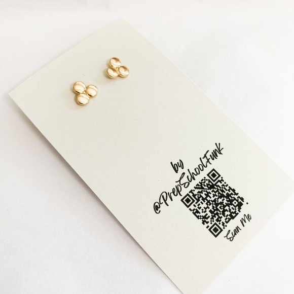 Mini gold stud three dot earrings - Picture 1 of 3